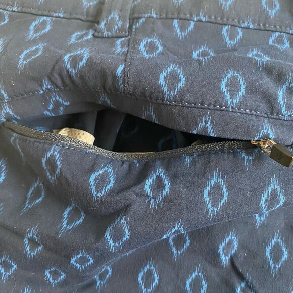 Eddie Bauer Travex Guide Pro Mens Shorts Size 38 Blue Pattern Outdoor 9” Hike - Picture 9 of 13